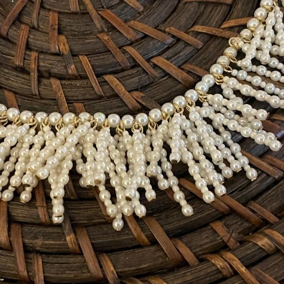 🦪 ANN TAYLOR PEARLIZED FRINGE NECKLACE 🦪 - Picture 6 of 8